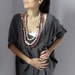 Fiber Art Crochet Textile Necklace Pink Shades and Brown Beaded - Handmade - Italian Mood (04)
