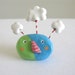 Cloud Guy Brooch - ceramic pin - handmade one of a kind painted and glazed ceramic