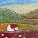 Cottage with Sheep and Red Poppies