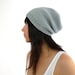 Merino Cashmere Phrygian Style Knit Slouch Hat. Soft Pearl Gray. Spring / Fall / Winter Fashion. Handmade in France.