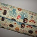 Last One in This Color Combo Wallet Wristlet Organizer in Japanese Linen Hedgehog Fabric Discontinued-Ready to Ship Priority in US only