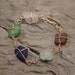 Sea Glass Bracelet 14k Yellow Gold Multicolor Beach Glass Jewelry by SARANTOS