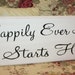 Happily Ever After Starts Here YOUR COLOR CHOICE Hand Painted Wedding Sign Decoration Two Sides