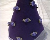 Royal Purple Felt Princess Hat with Purple Satin Flowers and Trim Il_170x135