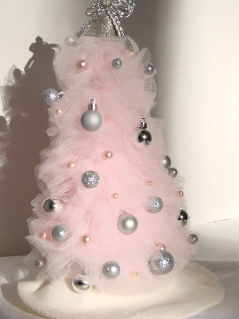 sale pink and silver tulle christmas tree table decoration sale pink and silver tulle christmas tree table decoration