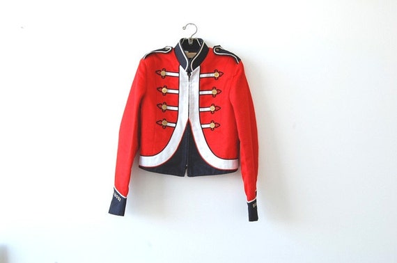 vintage 70s red sgt. pepper military band by persephonevintage