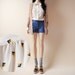geometric print ascot blouse s/m/l
