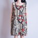 ethnic graphic print woven flax shift dress / l