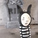 Rabbit Art Doll Halloween Ornament Ooak doll