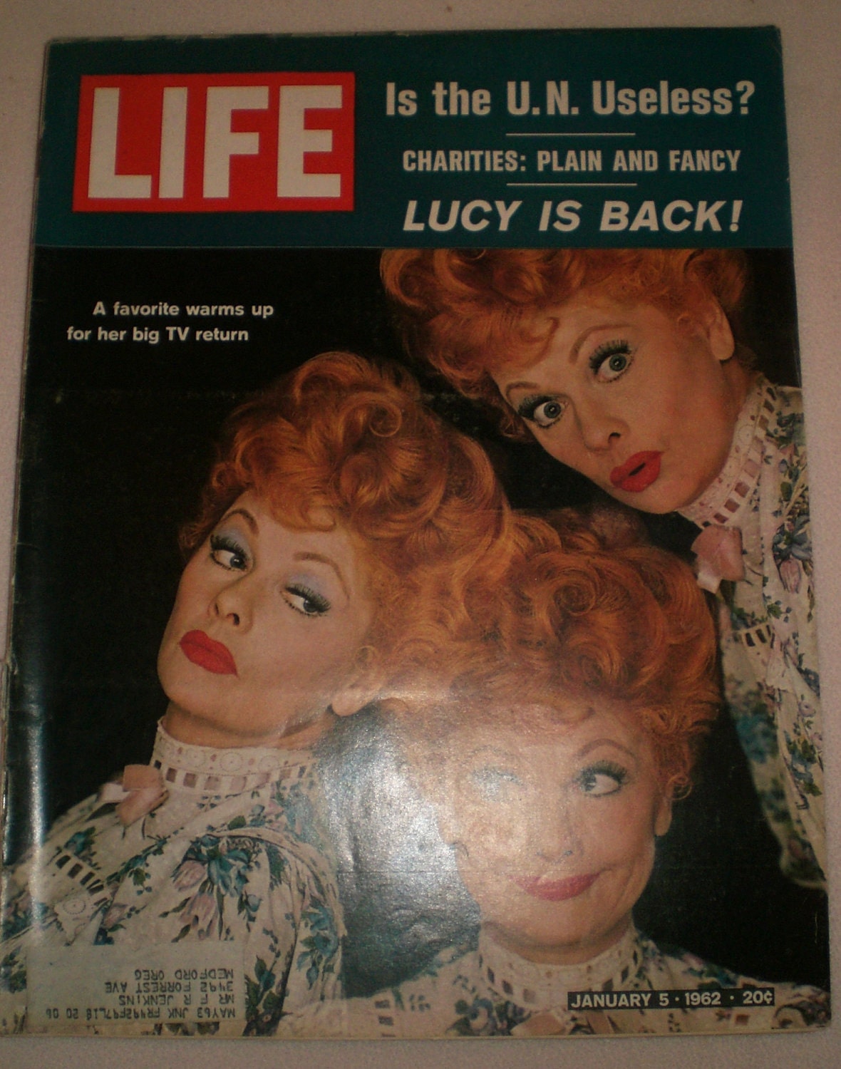 1962 Vintage Life Magazine Lucy is Back Lucille Ball Cover