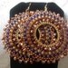 Hoop Earrings Big Bold Topaz Seed Bead Hoop Earrings