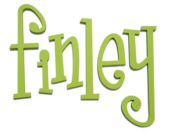 Custom Hand Painted Solid KiDs Wooden Nursery Letters - 10 inches