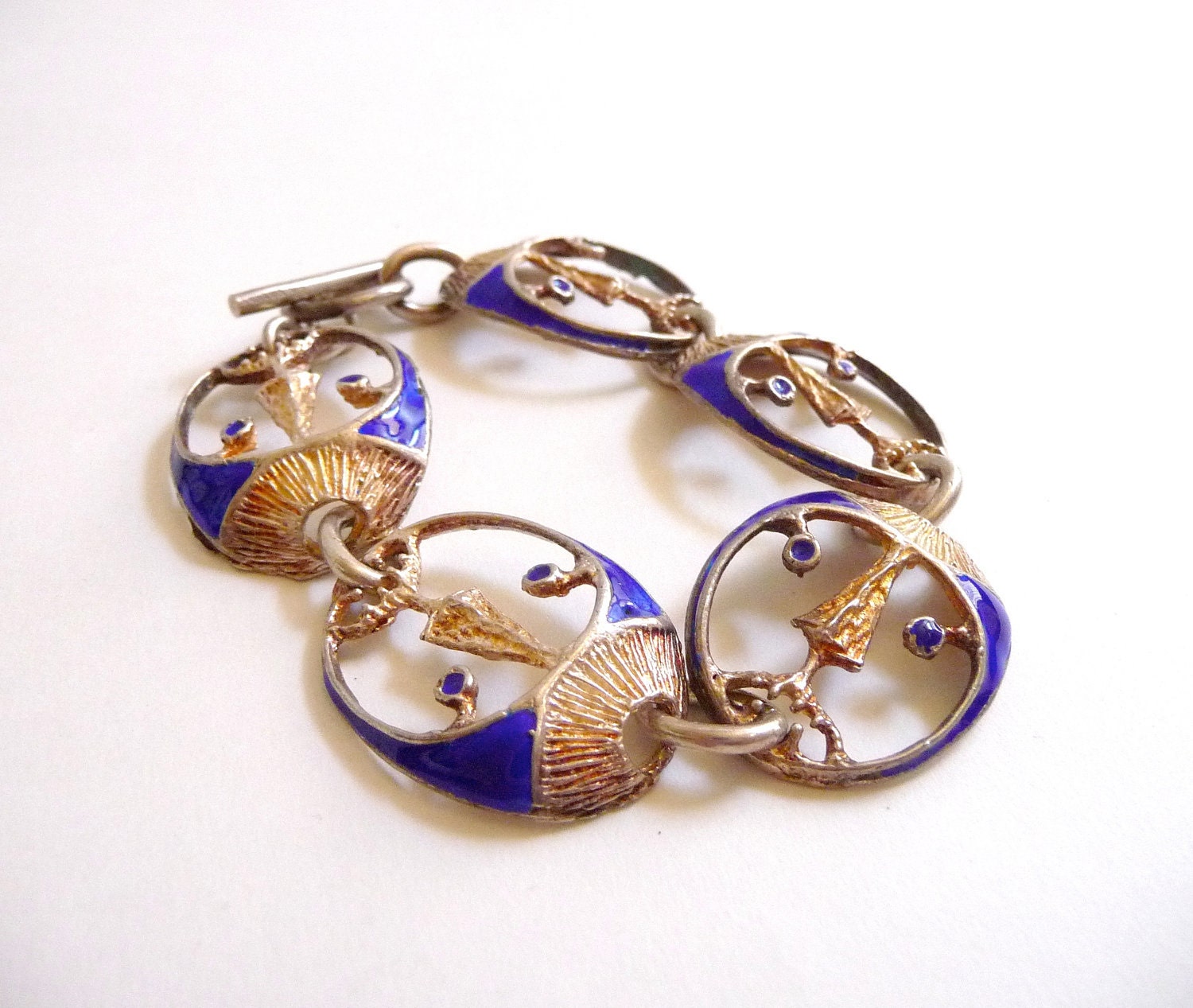 Modernist Enamel Mask Bracelet by Uno a Erre