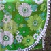 Vintage Twin Bed Coverlet Bedspread Neon Green Floral with Ball Fringe