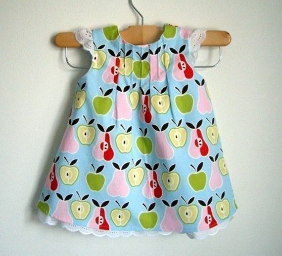 Items similar to Country Fair Dress - Apples and Pears - Baby and ...