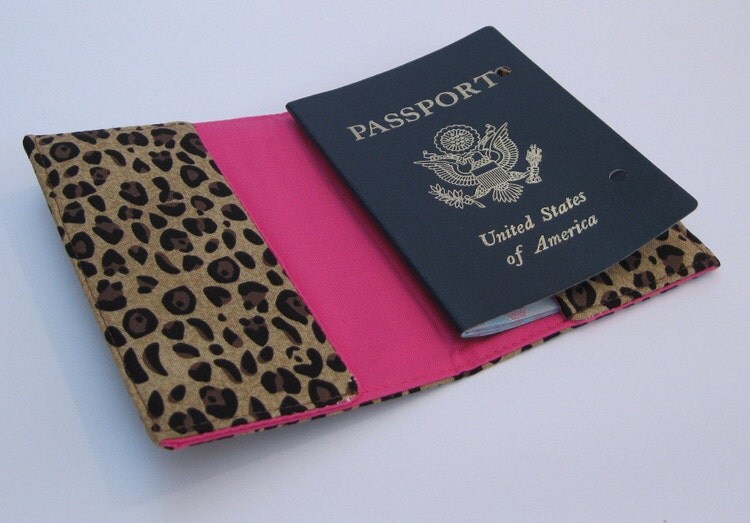 Fabric Passport Holder Cover Case Cheetah Leopard by BaffinBags