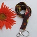 LANYARD ID BADGE Key Holder - Tossed Owls on Brown