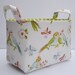 Storage Fabric Organizer Bin Container Basket - Lovebirds in Ivory - Dena Designs Leanika