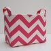 SALE / CLEARANCE / Inventory Reduction - Storage Container Basket Fabric Organizer Bin - Dark Pink and White Chevron