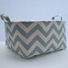 Storage Organziation Diaper Caddy - Fabric Container Organizer Bin Basket Storage - Village Blue Chevron