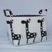 Fabric Basket Organizer Storage Bin Container - Gisella Giraffe - Black on White