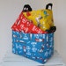 Fabric Basket Organizer Storage Container Bin - Set of 3 - Nesting - Cat in the Hat Fabrics