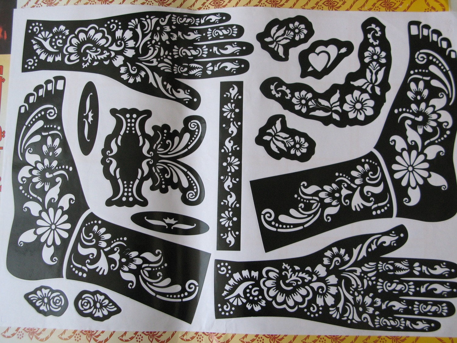 Henna stencils from Dubai