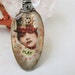 Resin Necklace Resin Collage Vintage Spoon Sterling Silver Pendant Sari Silk Necklace