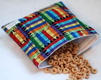 Crayon Box - Medium Reusable Sandwich Bag from green by mamamade