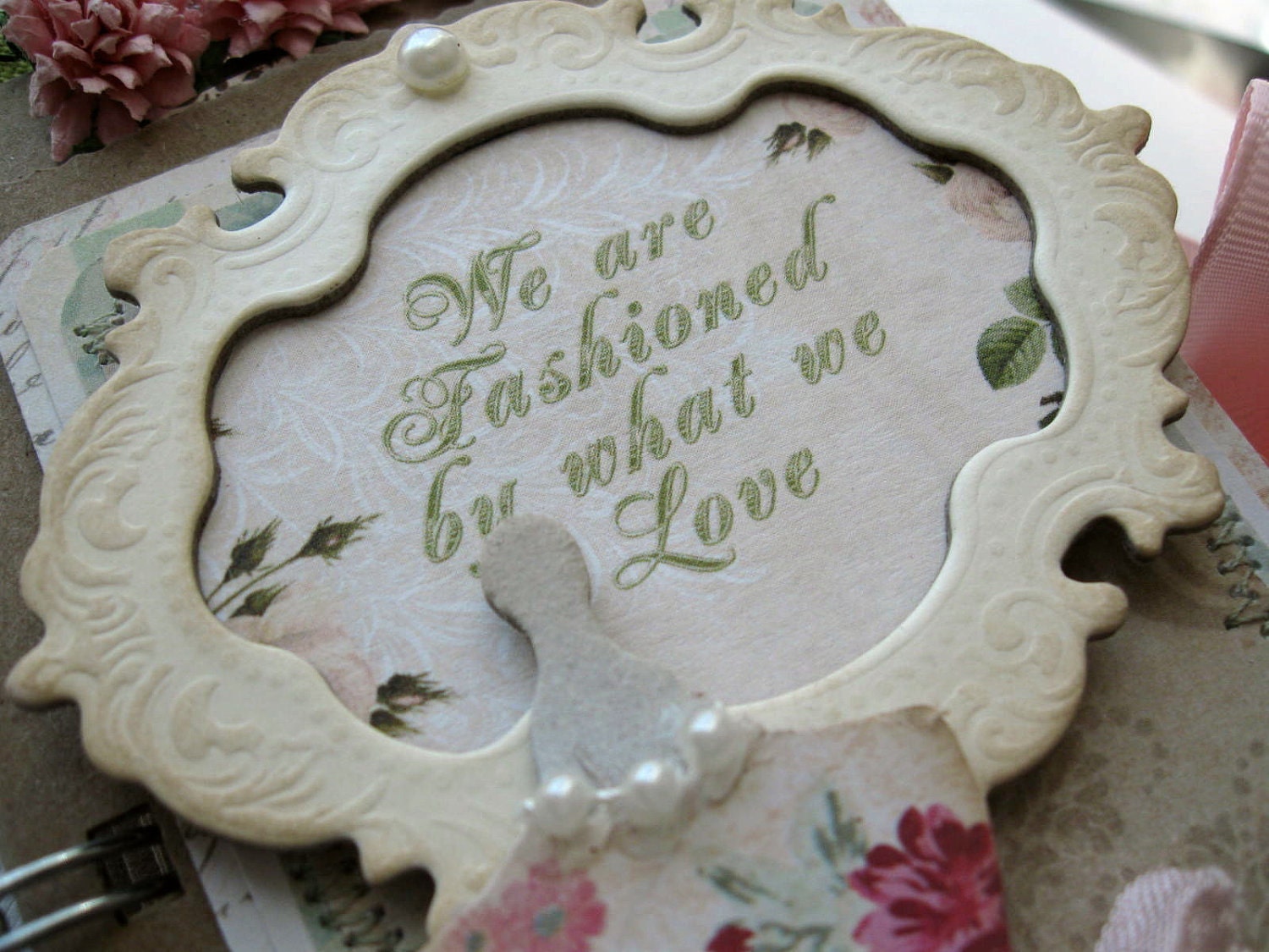 Shabby Chic Paper Bag Scrapbook Journal Album Vintage Inspired