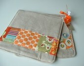 Linen and Patchwork Pot holder GIFT set 