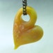 one of a kind yellow Boro Lampwork Big Hole Heart Necklace