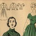 1950s 30 bust V neck the night away poof skirt dress pattern