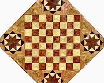 Bubinga and Hackberry with Star Chess Board