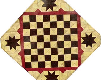 Hackberry, Wenge, Purpleheart with Star Chess Board