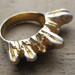 SHELL fragment gold plated sterling silver RING size 7