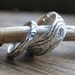wood grain ring PLYWOOD sterling silver SET faux bois