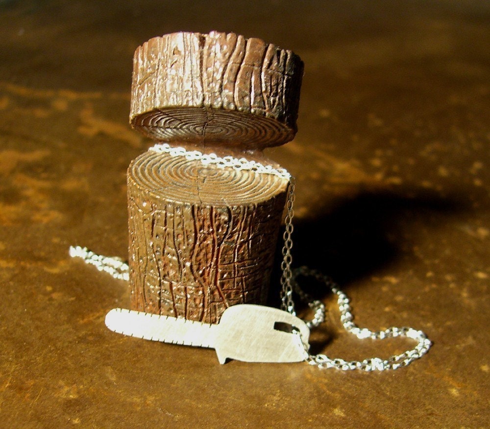 CHAINSAW sterling silver necklace