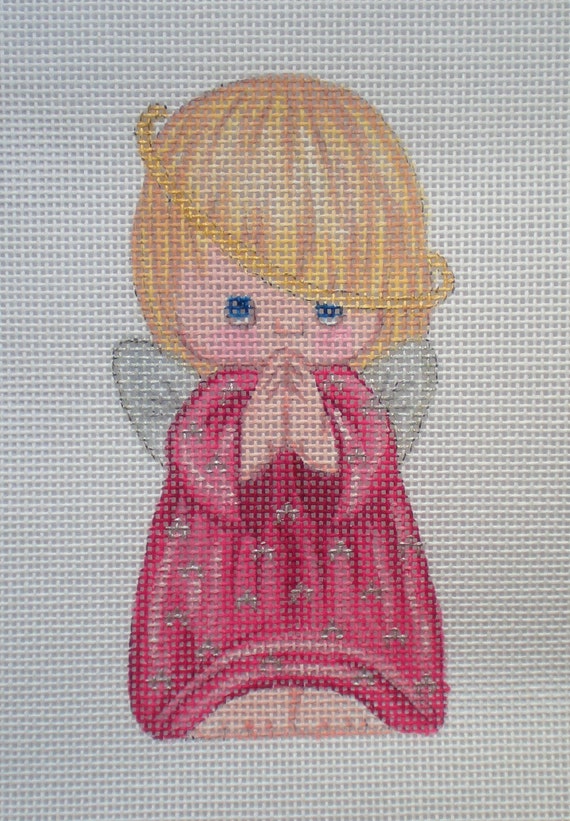 Handpainted Naughty Angel Needlepoint canvas