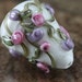 Lampwork Glass, Egg, Pink, Purple, Floral, Pixie Dust, Encased, Easter, Rose Garden