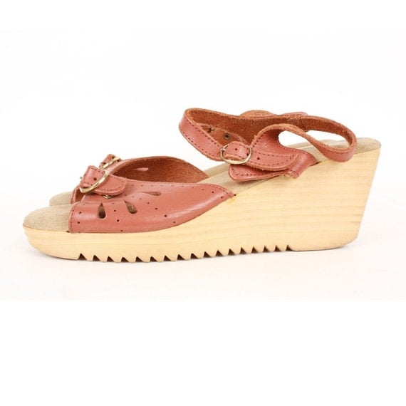 tan leather wedge sandals