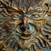 face . bronze sculpture spring garden decoration fine art photography . 8 x 10 print