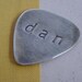 Guitar pick. Sterling silver. monogrammed