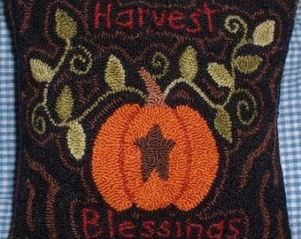 Primitive Needle Punch PATTERN Harvest Blessing