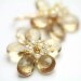 Flower Earrings Champagne and Pearls