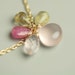 ON SALE Flower Necklace Pink Sapphire Rose Quartz Golden Rutile Gold Fill