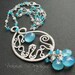 SALE - 50 Percent OFF- Sterling silver, sky blue chalcedony ,neon blue apatite and rainbow moonstone necklace