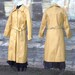 1970s Vintage Vinyl Trench Coat - 1970s Fashion harvest gold Argo trench coat PVC disco 70's belted Medium womens coat 8 - 10