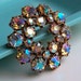 SJK VINTAGE -- Older Gold and AB Rhinestone Brooch (1950's)