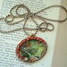 50% off Pretty Bird Art Pendant Necklace Mixed Media one of a kind